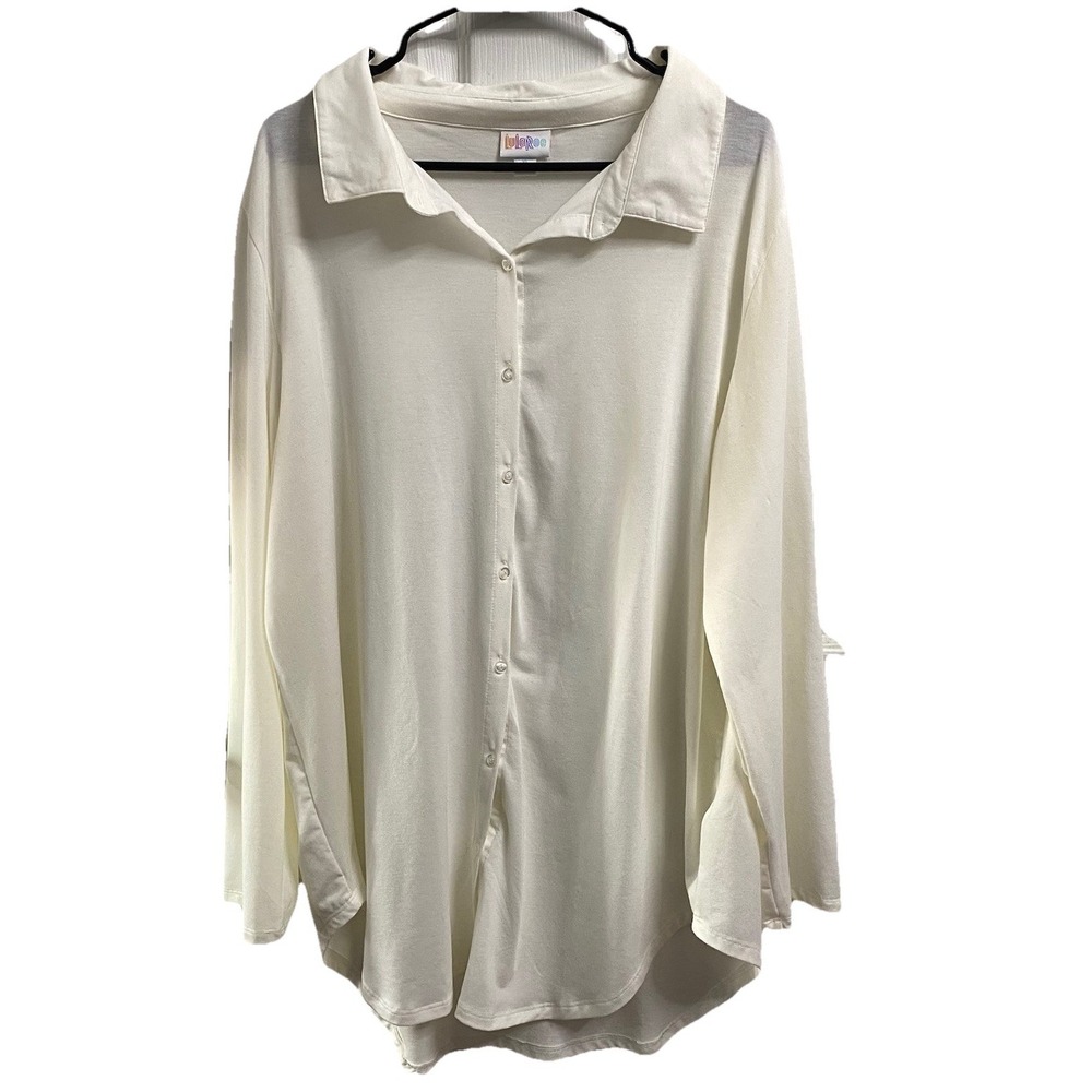 LuLaRoe Women's Valentina Tunic Top Solid Ivory Color Shirt-Soft & Stretchy XL